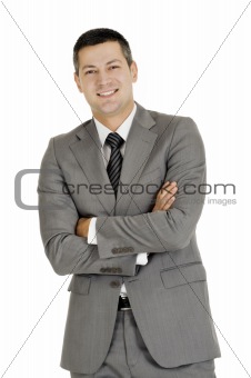 businessman with arms folded