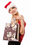 the shopping bag girl in christmas