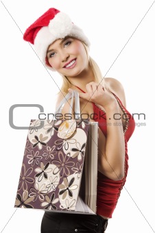the shopping bag girl in christmas