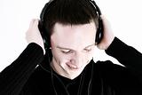 Young man in headphones   