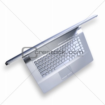 Silver metallic notebook computer