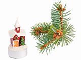 House candle with pine-tree