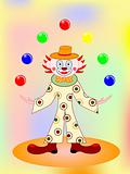 vector funny clown with balls