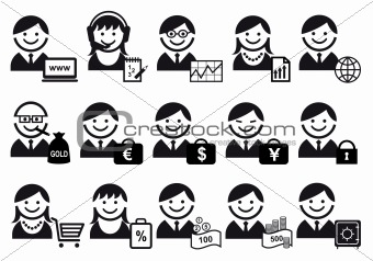 business people vector icon set