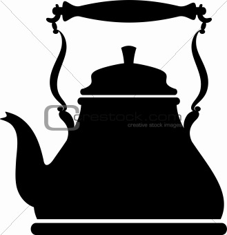 Silhouette of a vintage kettle