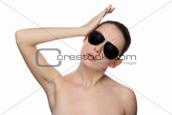 Portrait of glamour woman in sunglasses.