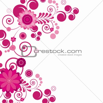 Vector. Abstract flowers background with place for your text.