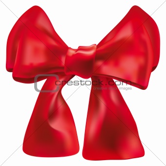 Vector red double bow over white