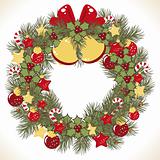 Christmas wreath vector image 