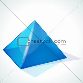 Vector blue pyramid on white background 
