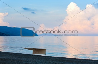 Sunset and shining sea surface 