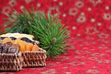 Christmas tree basket with dried fruits
