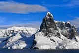 Snow-capped mountains in Antarctica