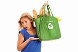 Young woman with groceries
