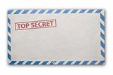 Old top secret envelope isolated.
