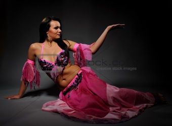 Beautiful sexy dancer woman in bellydance costume 