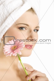 close-up portrait of Young beautiful woman with healthy pure skin