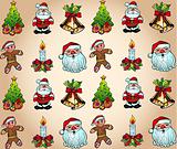 Christmas Wallpaper with Various Design Elements