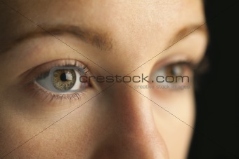 Close up of closed woman’s eyes