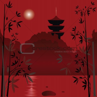 Asian background
