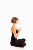 Young woman doing yoga Namaste Hands Pose