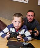 Father and son Playing Video Games