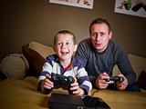 Father and son playing Video Games
