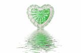 Glass green heart
