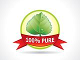 abstract eco icon with leaf