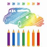 Rainbow manuscript car