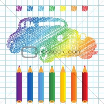 Rainbow manuscript car