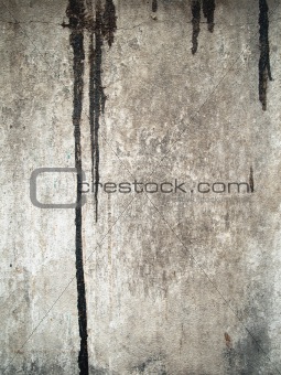 Black color drop on grunge old wall