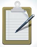 abstract list icon with pen vector illustration