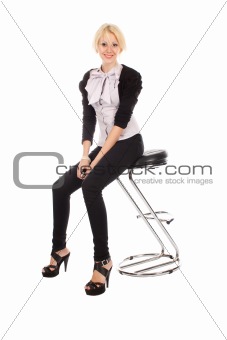 Businesswoman on office chair