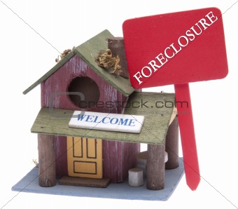 Farm Home with Red Foreclosure Sign