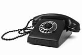 old bakelite telephone on white
