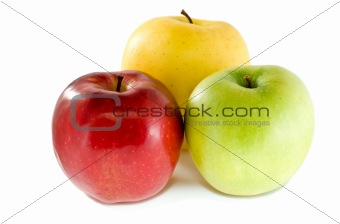 Red, yellow and green apples