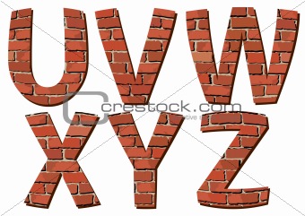 Set vector brick alphabet