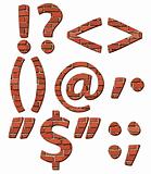 Set vector brick alphabet(punctuation marks)
