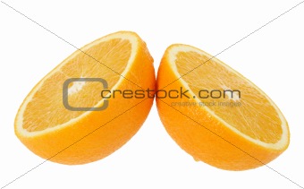 Two cross section of orange