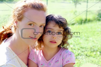 mother and daughter, a day in the country