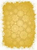 Gold christmas background with snowflakes. EPS 8