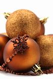 Brown and gold Christmas ornaments
