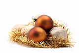 Gold and brown Christmas ornaments