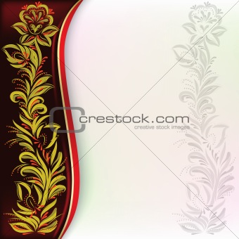 abstract background with floral ornament on black