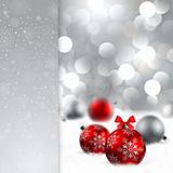 christmas background with baubles and place for text