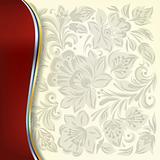 abstract background with floral ornament on white