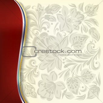 abstract background with floral ornament on white