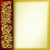 abstract background with golden floral ornament