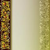abstract background with golden floral ornament on black